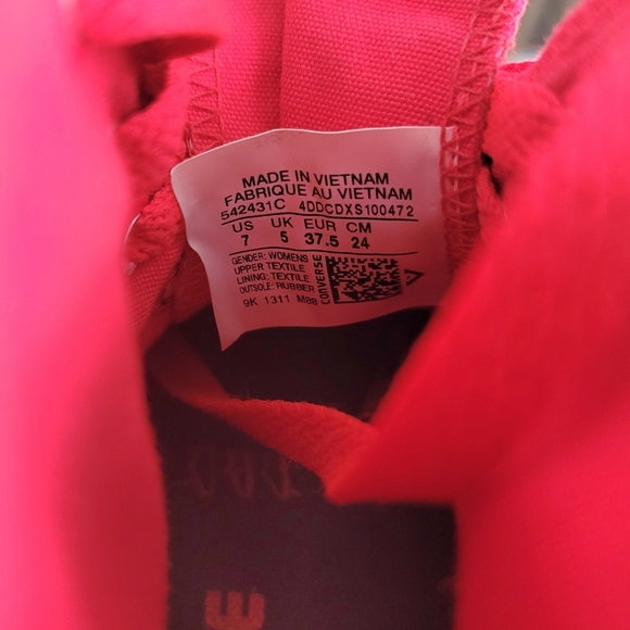 Converse Chuck Taylor All Star Platform Hot Pink Hightop Sneakers Shoes Wedge 7 - Picture 9 of 9